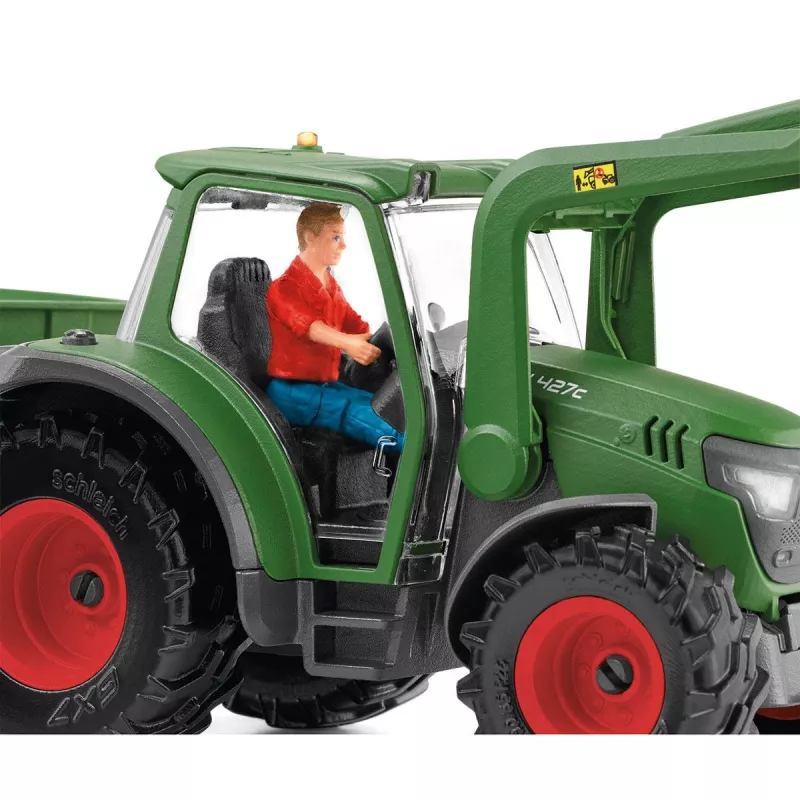 Traktorius su priekaba Schleich FARM WORLD 42608 Juoda Žalia Raudona Geltona