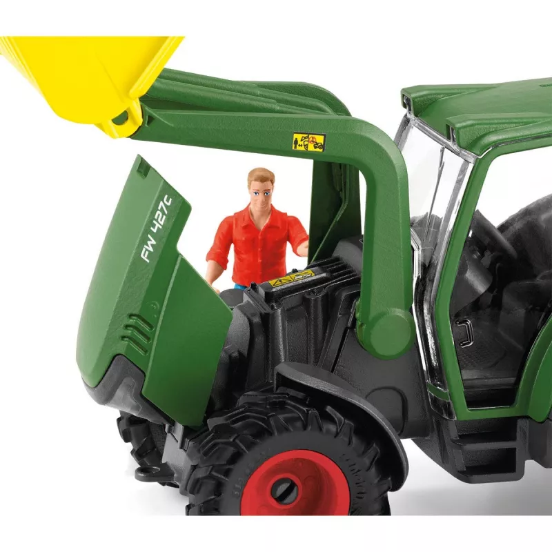 Traktorius su priekaba Schleich FARM WORLD 42608 Juoda Žalia Raudona Geltona
