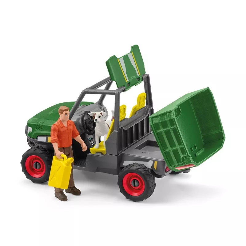schleich FARM WORLD Darbas Miške – ūkio komplektas su ūkininku Pauliumi ir visureigiu
