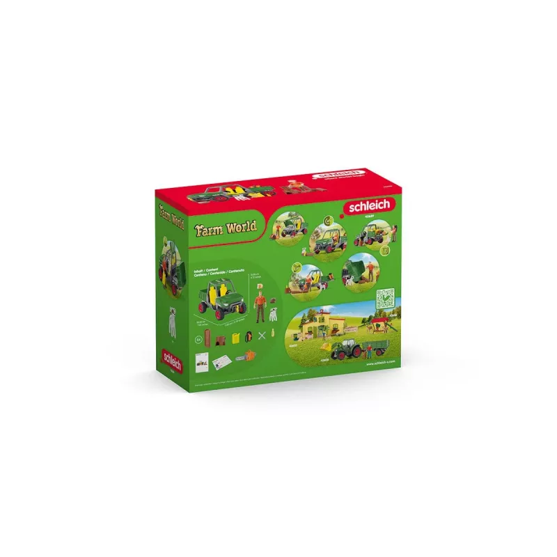 schleich FARM WORLD Darbas Miške – ūkio komplektas su ūkininku Pauliumi ir visureigiu