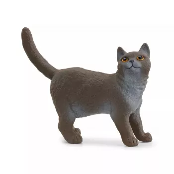 Figūrėlė Schleich Britų trumpaplaukė katė modelis 13973, rudai pilka, nuo 3 metų