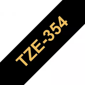Brother TZe354 lipni juosta 24 mm auksinė ant juodo