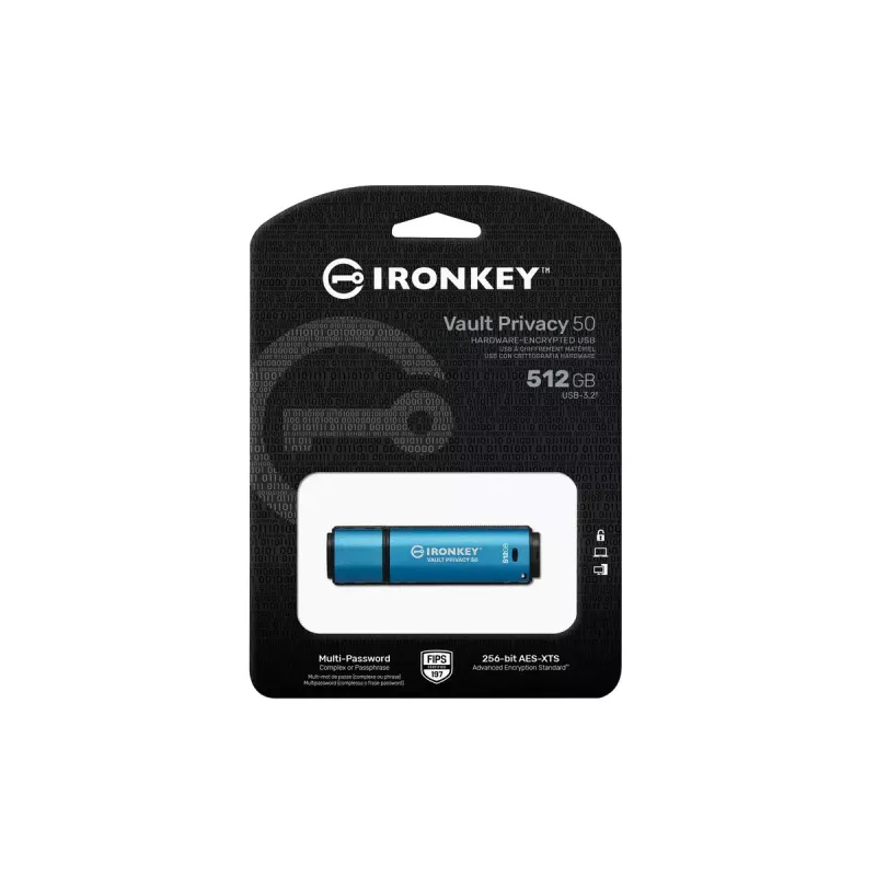 USB atmintukas Kingston 512GB IronKey Vault Privacy 50 AES-256