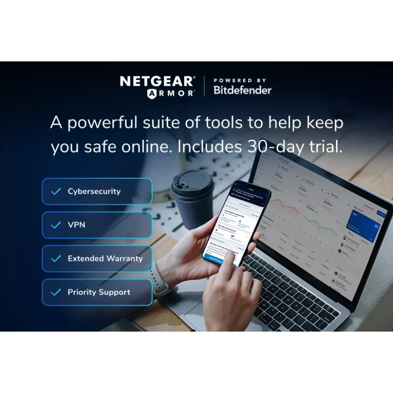 NETGEAR Orbi 370 palydovas – belaidis Wi-Fi 7 (802.11be) dviejų juostų (2,4 GHz / 5 GHz) baltas, vidinė antena
