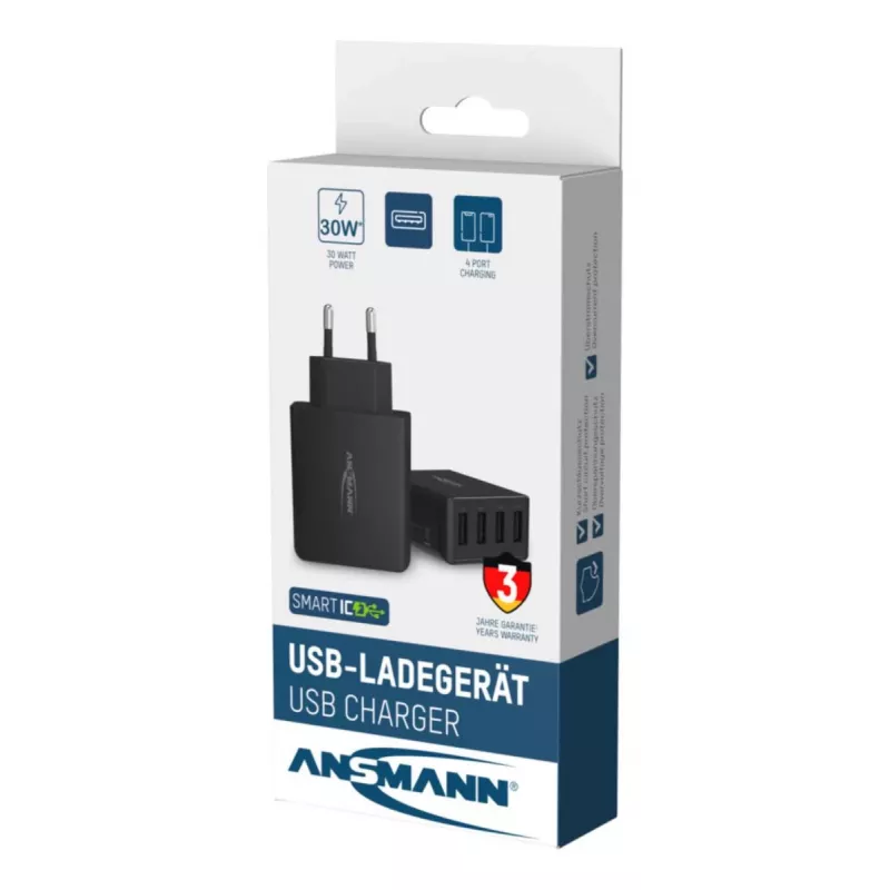 ANSMANN 1001-0107 Sieninis USB įkroviklis 4 prievadai