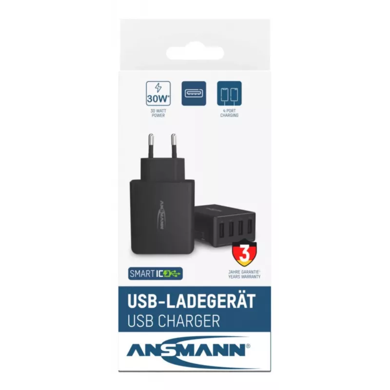 ANSMANN 1001-0107 Sieninis USB įkroviklis 4 prievadai