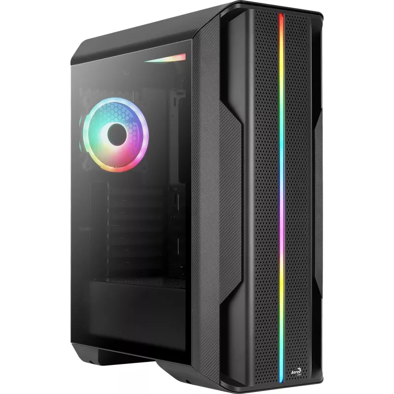Aerocool Splinter Duo-G-BK-v1 ATX vidutinis bokštinis korpusas, grūdintas stiklas, juodas