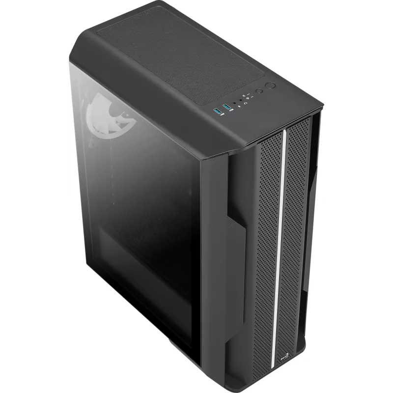 Aerocool Splinter Duo-G-BK-v1 ATX vidutinis bokštinis korpusas, grūdintas stiklas, juodas