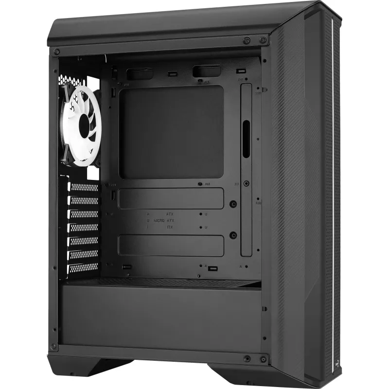 Aerocool Splinter Duo-G-BK-v1 ATX vidutinis bokštinis korpusas, grūdintas stiklas, juodas