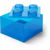 Laikymo dėžė Room Copenhagen LEGO Storage Brick 4 Top Lid Glitter — mėlyna/permatoma