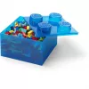 Laikymo dėžė Room Copenhagen LEGO Storage Brick 4 Top Lid Glitter — mėlyna/permatoma