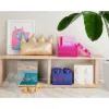Laikymo dėžė Room Copenhagen LEGO Storage Brick 4 Top Lid Glitter — violetinė/permatoma