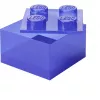 Laikymo dėžė Room Copenhagen LEGO Storage Brick 4 Top Lid Glitter — violetinė/permatoma
