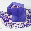 Laikymo dėžė Room Copenhagen LEGO Storage Brick 4 Top Lid Glitter — violetinė/permatoma