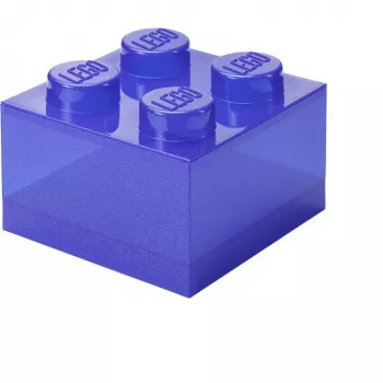Laikymo dėžė Room Copenhagen LEGO Storage Brick 4 Top Lid Glitter — violetinė/permatoma
