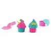 Kinetic Sand Shimmer, Unicorn Bake Shoppe rinkinys, 16oz (blizganti mėlyna ir neoninė rožinė), 8 vienaragio formų, sensorinis žaislas vaikams nuo 3 metų