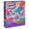 Kinetic Sand Shimmer, Unicorn Bake Shoppe rinkinys, 16oz (blizganti mėlyna ir neoninė rožinė), 8 vienaragio formų, sensorinis žaislas vaikams nuo 3 metų