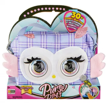 Purse Pets Print Perfect Hoot Couture Pelėda – interaktyvus žaislas ir rankinė su garsais