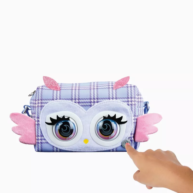 Purse Pets Print Perfect Hoot Couture Pelėda – interaktyvus žaislas ir rankinė su garsais