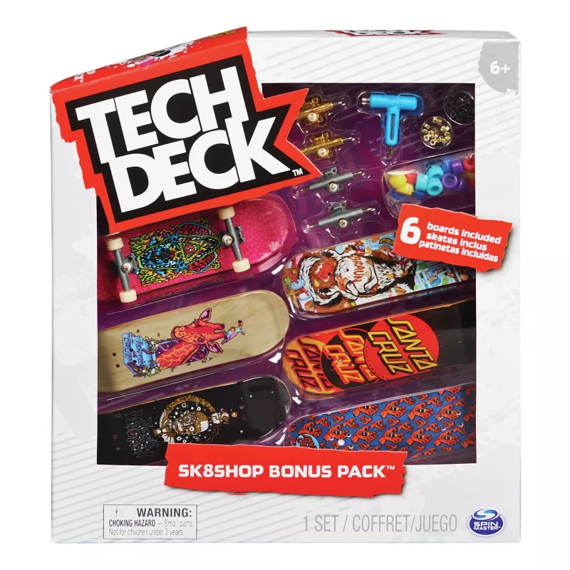 Tech Deck Sk8shop Fingerboard Bonus Pack – Kolekciniai ir pritaikomi mini riedlentės (stiliai gali skirtis)
