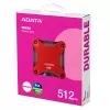 Išorinis SSD diskas ADATA SD620 512 GB, USB 3.2 Gen 2 Micro-USB B, raudonas, silikoninis korpusas