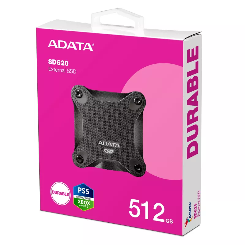 ADATA SD620 512 GB išorinis SSD Micro-USB B 3.2 Gen 2 juodas