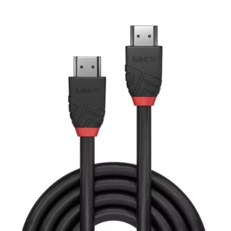 Lindy 1m 8K60Hz HDMI laidas, Black Line, 1 m, HDMI A tipo (standartinis), HDMI A tipo (standartinis), 48 Gbit/s, Juoda