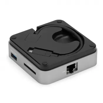 OWC USB-C Travel Dock E OWCTCDK6P2SG – kišeninis 6 prievadų dokas nešiojamam kompiuteriui