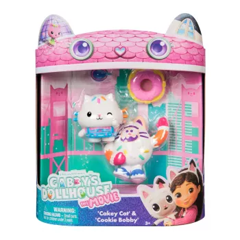 Gabby's Dollhouse: Filmas – Cakey Cat ir Cookie Bobby figūrėlės su 2 aksesuarais, žaislai vaikams nuo 3 metų