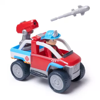 Žaislinė transporto priemonė Spin Master Paw Patrol Fire Rescue Ryder gelbėjimo keturratis su drono paleidimo įrenginiu ir Ryder figūrėle