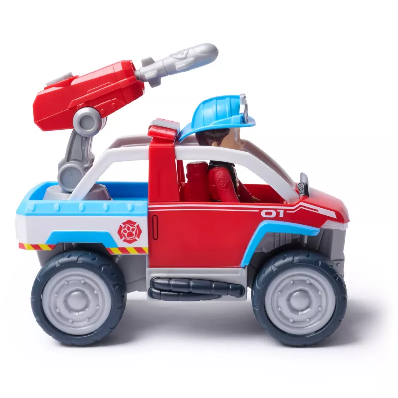 Žaislinė transporto priemonė Spin Master Paw Patrol Fire Rescue Ryder gelbėjimo keturratis su drono paleidimo įrenginiu ir Ryder figūrėle