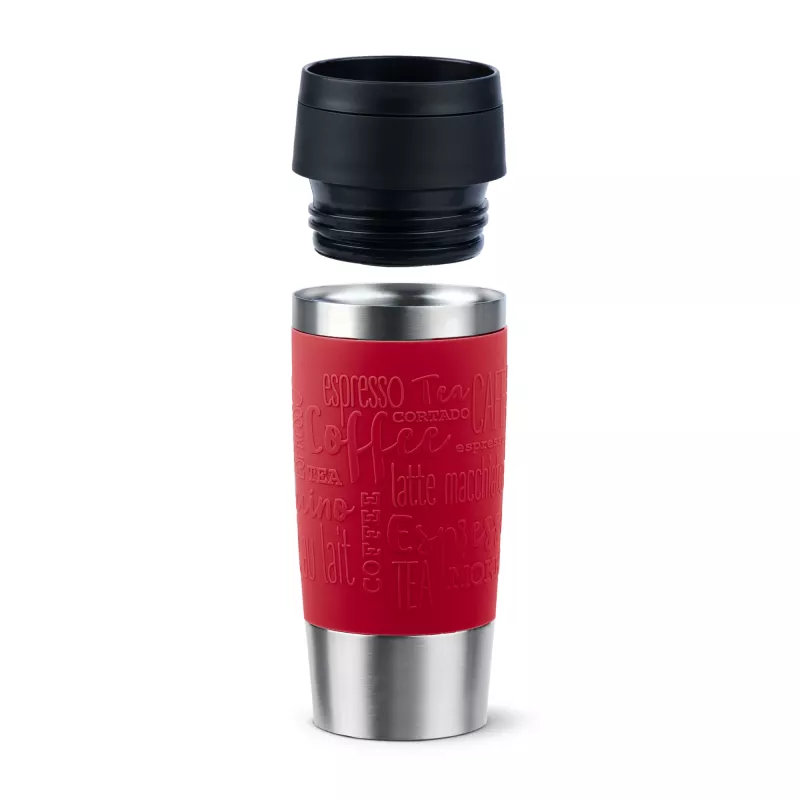 EMSA Travel Mug Classic N2020400 termopuodis 360 ml juoda, raudona, nerūdijantis plienas