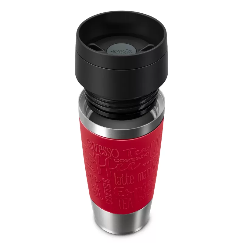 EMSA Travel Mug Classic N2020400 termopuodis 360 ml juoda, raudona, nerūdijantis plienas