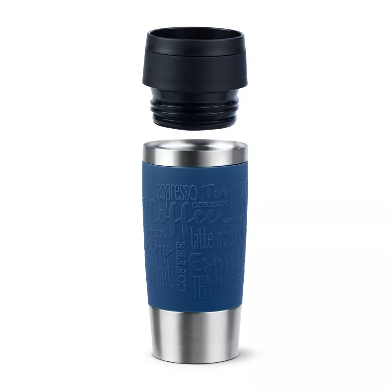 EMSA Travel Mug Classic N2020300 kelioninis puodelis 360 ml juoda, mėlyna, nerūdijantis plienas