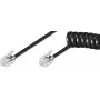 Spiralinis laidas Goobay telefono ragelio RJ-10 4 m