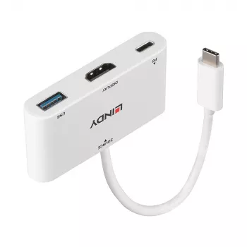 Lindy USB 3.2 Type C į HDMI keitiklis su USB Type A prievadu ir Power Delivery