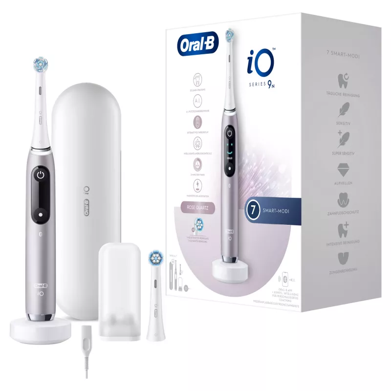 Oral-B iO Series 9n suaugusiųjų besisukanti-osciliuojanti dantų šepetėlis, rožinis