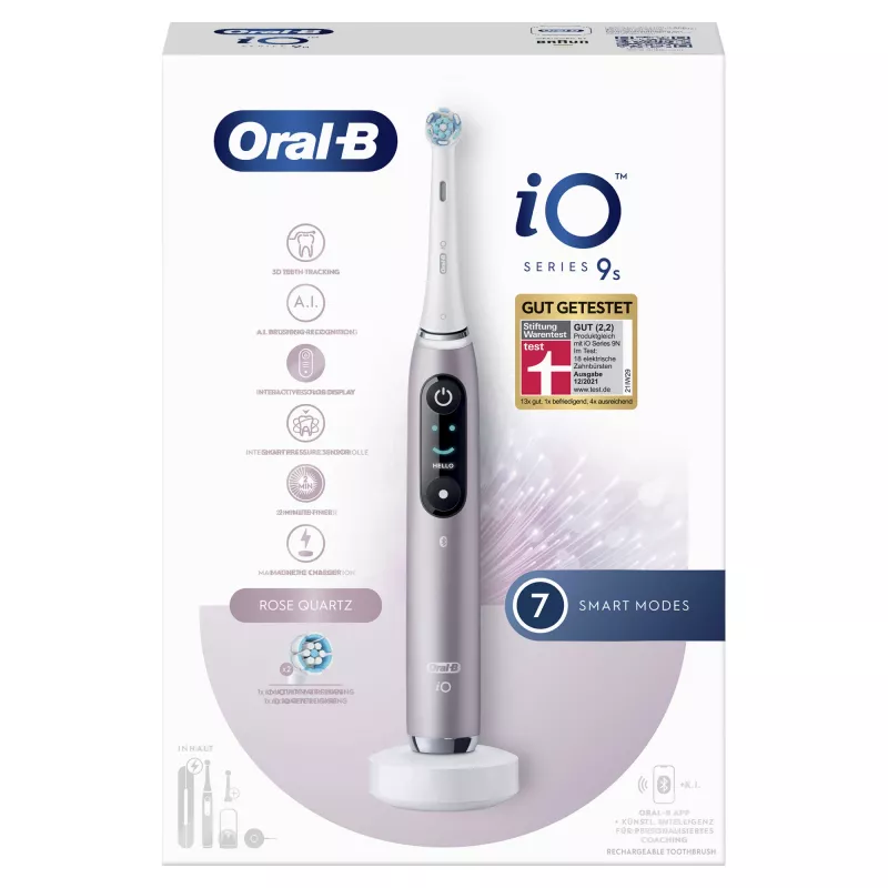 Oral-B iO Series 9n suaugusiųjų besisukanti-osciliuojanti dantų šepetėlis, rožinis
