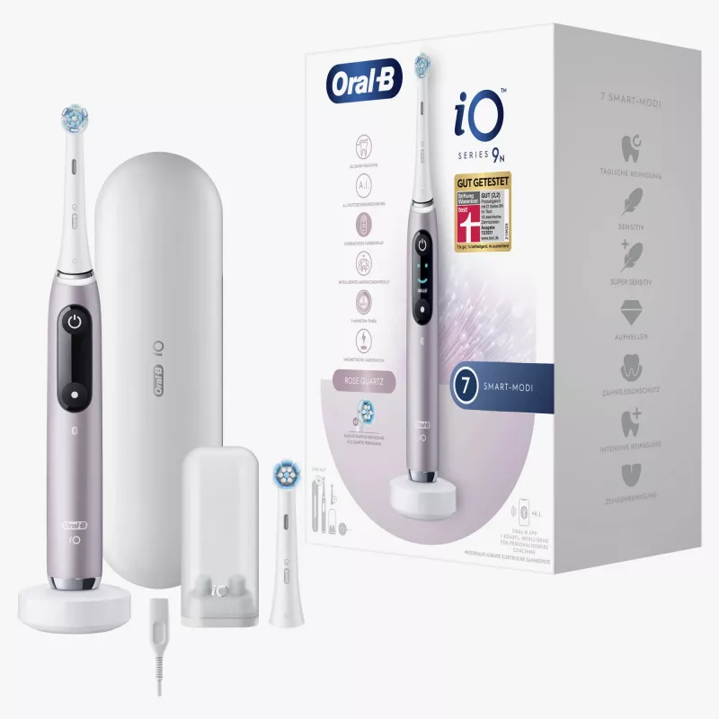 Oral-B iO Series 9n suaugusiųjų besisukanti-osciliuojanti dantų šepetėlis, rožinis