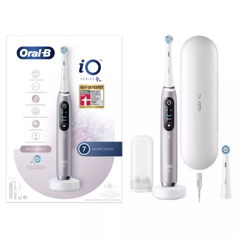 Oral-B iO Series 9n suaugusiųjų besisukanti-osciliuojanti dantų šepetėlis, rožinis