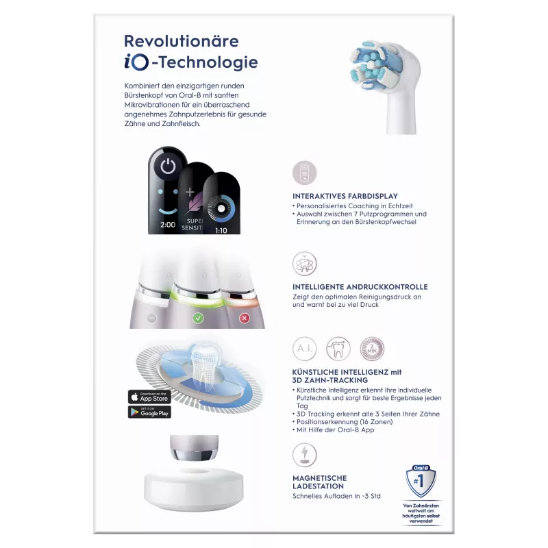 Oral-B iO Series 9n suaugusiųjų besisukanti-osciliuojanti dantų šepetėlis, rožinis