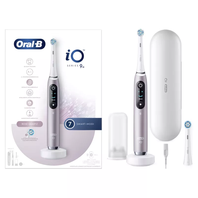 Oral-B iO Series 9n suaugusiųjų besisukanti-osciliuojanti dantų šepetėlis, rožinis