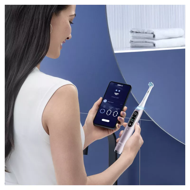 Oral-B iO Series 9n suaugusiųjų besisukanti-osciliuojanti dantų šepetėlis, rožinis