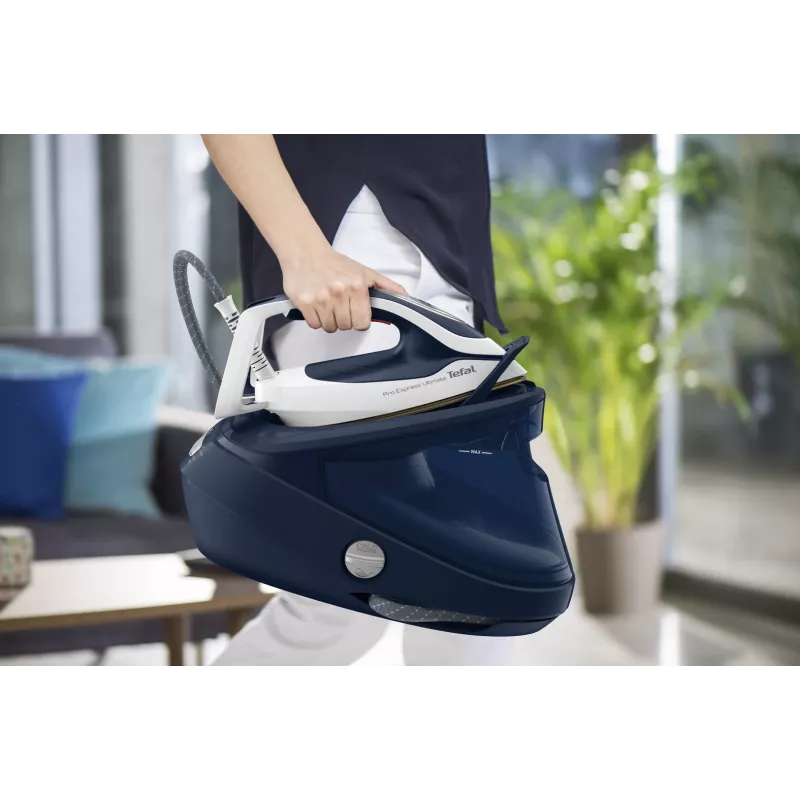 Tefal Pro Express Ultimate II GV9720 1.2 L Durilium Airglide Autoclean Ultra Thin padas Mėlyna, Balta