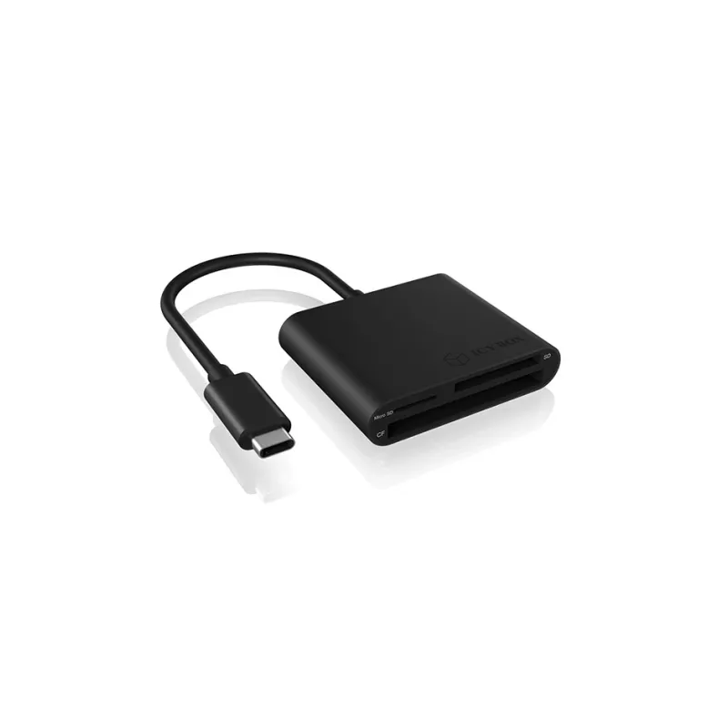 ICY BOX IB-CR301-C3 kortelių skaitytuvas USB 3.2 Gen 1 (3.1 Gen 1) Type-C juodas