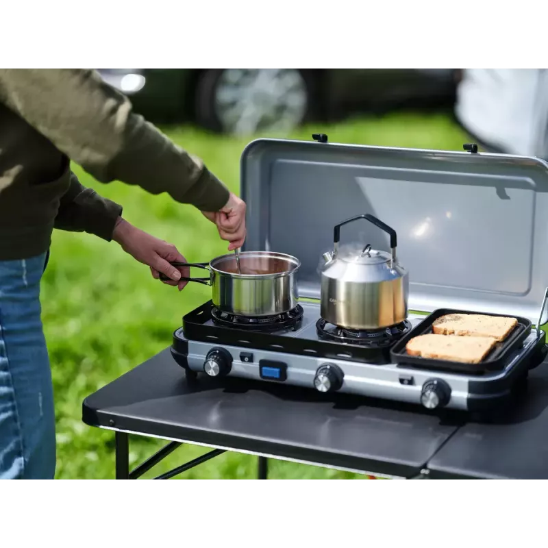 Skystųjų degalų viryklė Campingaz 2 MULTI COOK, 2 kaitvietės, rankinis valdymas