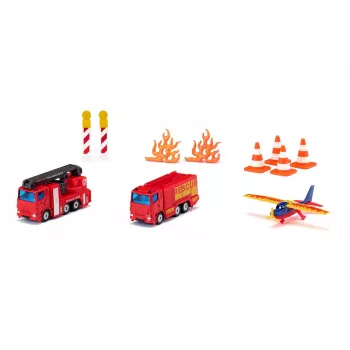 Siku dovanų rinkinys Feuerwehr, gaisrinis automobilis, 3 m., metalas, plastikas, juoda, oranžinė, raudona, balta