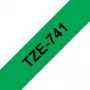 Brother TZE-741 juostelė etiketėms juoda ant žalios spalvos