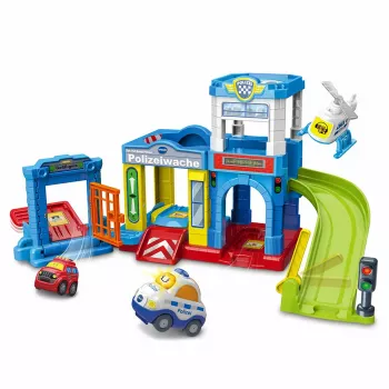 Žaislinis policijos komisariatas VTech Tut Tut Baby Flitzer 80-569904 su interaktyviomis funkcijomis ir automobiliukais