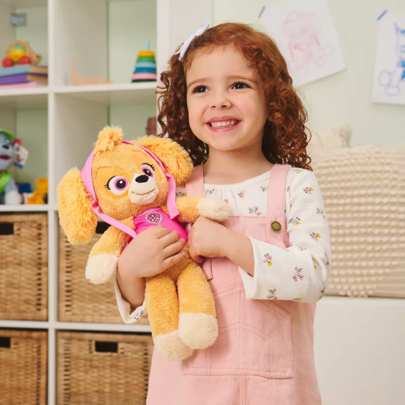 PAW Patrol GUND oficialus Skye Take Along Buddy pliušinis žaislas, aukščiausios kokybės minkštas žaislas nuo 1 metų, rožinė/ruda, 33 cm